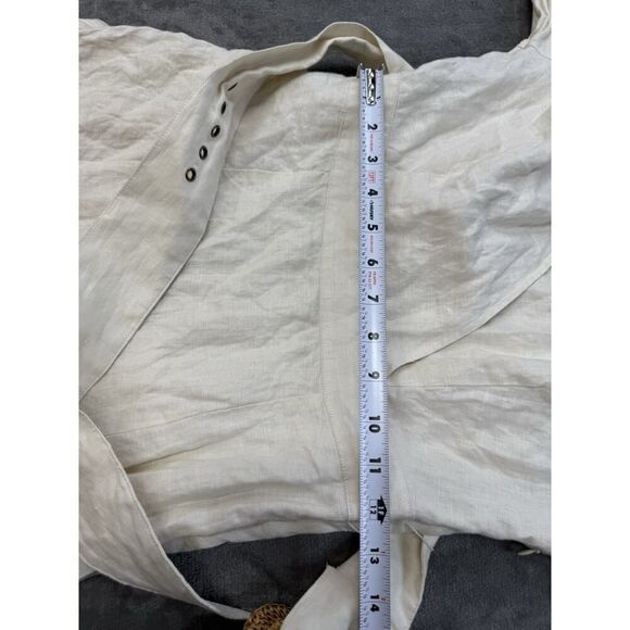 MSRP 450$ Marie Oliver Evelle Linen Tie-Waist Midi-Dress Ivory XS - Picture 10 of 14